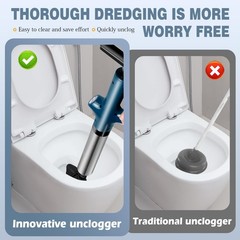 High Pressure Toilet Plunge, Power Toilet Plunger Drain Clog Remover, Multi-D…