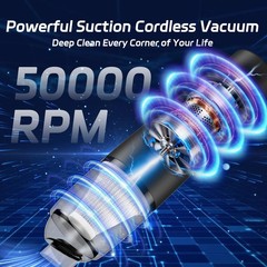 Handheld Vacuum Cordless, Car Portable Mini Cleaner 13000 PA Black