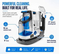 HART HPSP25B 20V Cordless Spot Cleaner Kit With 4Ah Battery and Charger