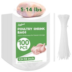 Poultry Shrink Bags,100 Pack,13x18Inches Clear Poultry Heat Shrink Wrap Chick…