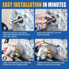 TOOLCY Upgraded Integrated Pressure Washer Pump, 3/4″ Integrated, Silver