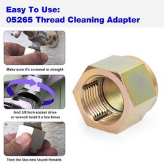 05265 Faucet Thread Cleaner Tool for Household Outdoor 3/8 Inch Alloy