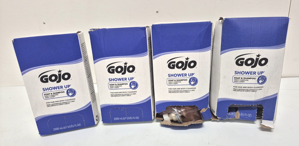 GOJO 7230 SHOWER UP 2000 mL Refill Soap & Shampoo Pleasant Scent LOT OF 4