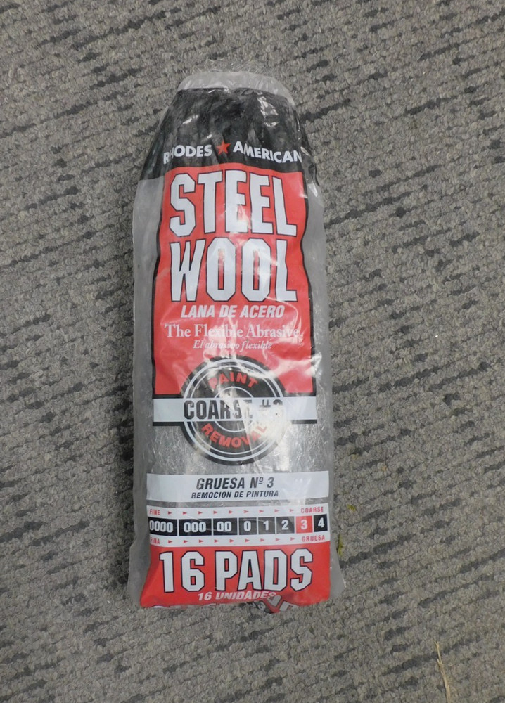 #3 Steel Wool Coarse Grade 3 Rhodes American Homax PACK OF 16 PADS