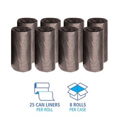 Boardwalk V7658Hkkr01 200 Count 60 Gallon Capacity Light-Duty Waste Bags