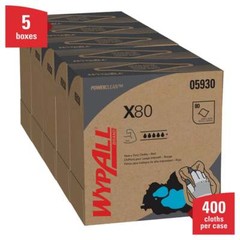 5 Pack WypAll POP-UP Shop Towel/Industrial Wipes: Dry & X80, Pop-Up, Red