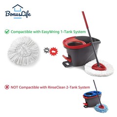 BonusLife 1 Pack Mop Refill and 1 Head Base Part for O-Ceda EasyWrin…