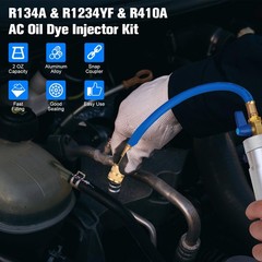 Wells AC Oil Dye Injector Kit, R134A & R1234YF & R410A R134a+R1234yf+R410a