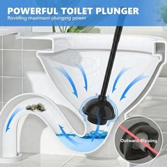 Toilet Plunger with Holder, Plungers for Style 1(For 5.3-in Drain), No