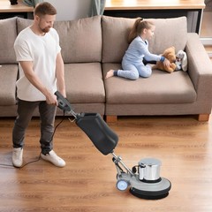 Commercial 110V 17″ Carpet/Floor Scrubber Buffer Heavy Duty Polisher Machine US