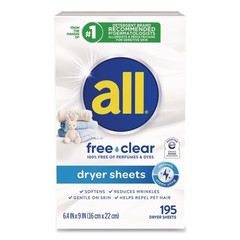 Dial 47362 Free Clear Dryer Sheets – Fragrance Free (6/Carton) New