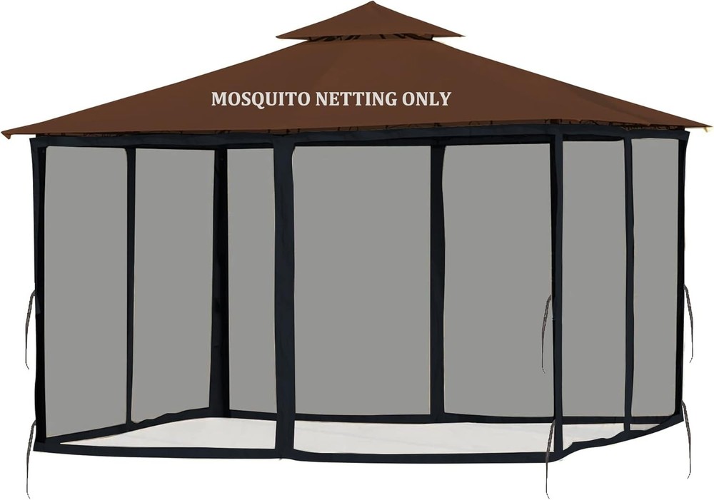 Gazebo Mosquito Netting Replacement 10x10ft, Universal Gazebo Netting for
