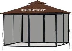 Gazebo Mosquito Netting Replacement 10x10ft, Universal Gazebo Netting for