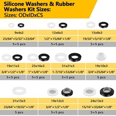 NBRINGO 258 PCS Faucet Washers Assorted Kit – 32 Sizes Plumbing 32, Black