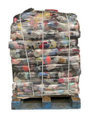 FULL SKID OF 10 lb. Compressed Bag of Colored T-Shirt Rags – 100 bags – 1,000 Lb