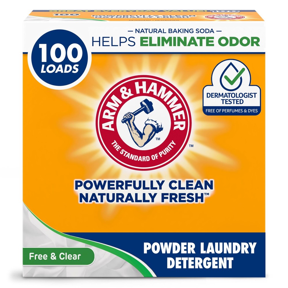 ARM & HAMMER Powder Laundry Detergent, Free of Perfume 98.1 Ounce (Pack 1)