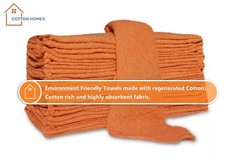 600 BULK INDUSTRIAL SHOP RAGS / CLEANING TOWELS ORANGE WITH 60 FREE SHOP TOWELS