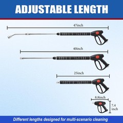 M MINGLE Replacement Pressure Washer Gun with Extension Wand, 30 47 Inch