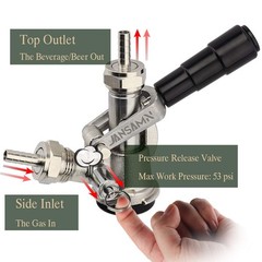 Keg Coupler, Sankey D Tap with 304 Stainless Steel Probe, Black