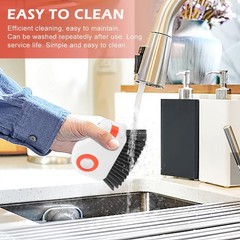 2 Pcs Groove Cleaning Brushes 2 in 1 Window Track Tools Gray Orange