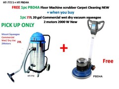 Free Floor Scrubber Machine+20gal Commercial wet dry vacuum manual squeegee New