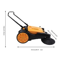 41” Walk-Behind Sweeper Street Floor Road Sweeping Floor Cleaner Hand Push