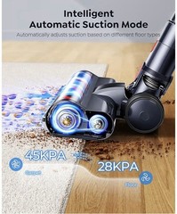 Sunsare Cordless Vacuum Cleaner, 600W/50KPa Stick Vacuum, Wall Mount, Auto Mode