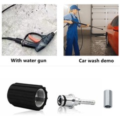 High Pressure Washer Hose Repair Kit, Washers 15 inches, Silver Black