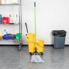 Restaurantware Green Iron Mop Handle Only 1 Count 60 Inch Quick Change Wet Mop
