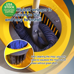Commercial Mop Bucket with Wringer Collapsible Plastic Yellow