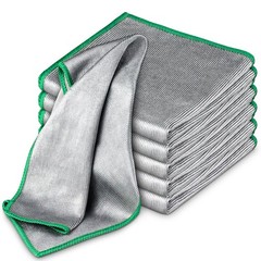 Airlab Glass Polishing Cloth Streak Free 12 Inch x 12 Inch, Sliver, Pack of 6