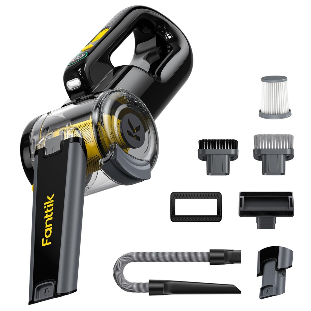 Fanttik Fold V10 APEX Pivot Cordless Car Vacuum, 17000Pa Handheld Black