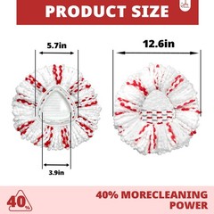 [2026 New Version] Mop Head Replacement – 40% More Cleaning Power, 3 Pack Spi…