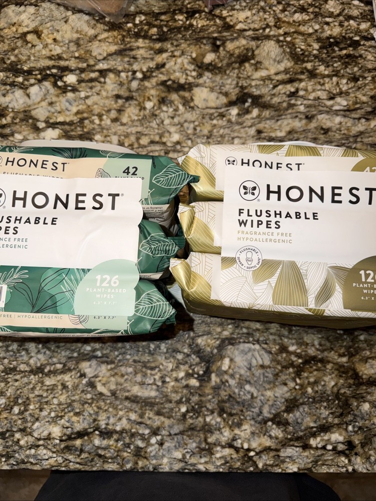 2 Pack Honest Flushable Wipes Fragrance Free Hypoallergenic 252 Ct