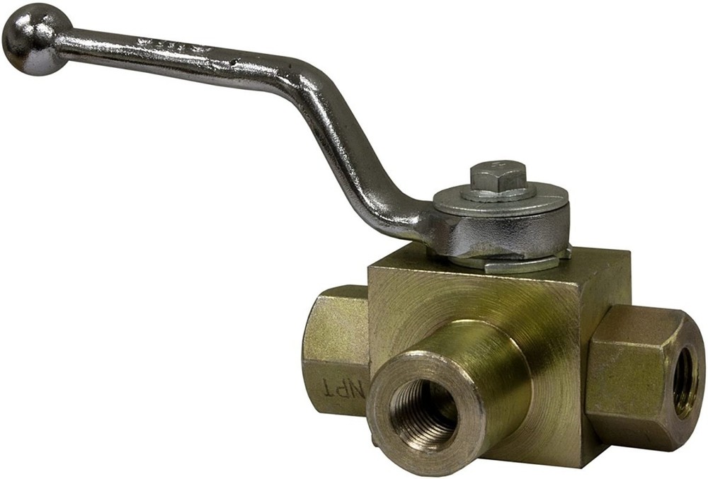 Buyers Products 5000 Max Pressure 0.5 in. NPTF 3 Port High Pressure Ball Valve
