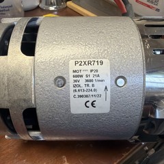 WINDSOR CHARIOT MOTOR P2XR719, 600W, 21A, 36V, IP20, 3600 1/mm *FREE SHIPPING*