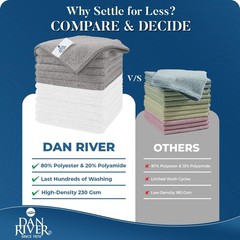 DAN RIVER 12-Pack Microfiber Towels – Ultra Absorbent, Lint-Free & Streak-