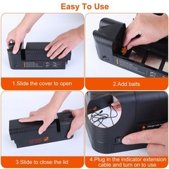 Electric Rat Trap 1800V Rechargeable One Way Door Indoor Outdoor Rodent Killer