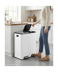 ComfyCorner 16 Gal (2 x 30 L) Dual Trash Can, Stainless Steel Kitchen Garbage…