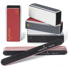 Canvalite Nail Buffer for Natural Nails, All in One 4 Way 9PCS, Red & Black