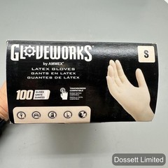Gloveworks By AMMEX White Latex Gloves Small 4 Mil Powder Free Industrial 100