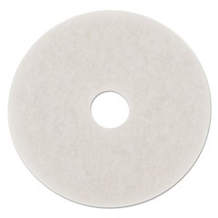 Polishing Floor Pads, 18″ Diameter, White, 5/Carton