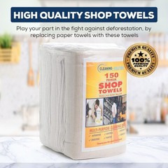 SIMPLI-MAGIC Cotton Wipes 14″ x 12″ (145 packs) (White)