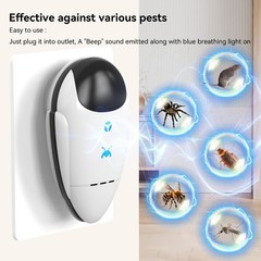 2026 Upgraded Ultrasonic Repeller & Insect Indoor 1 Count (Pack of 4), White