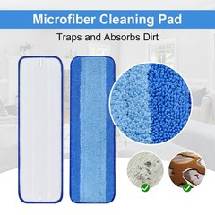 4 Pack Microfiber Cleaning Pad for Bona Mop Replacement Pads, 2+2blue