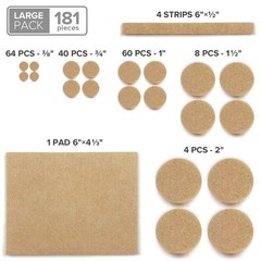Felt Furniture Pads X-PROTECTOR 181 PCS 181 Beige, Round & Square, Beige