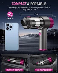 EYYA Handheld Cordless Car Vacuum Cleaner, 4-in-1 Portable Mini Grey Pink