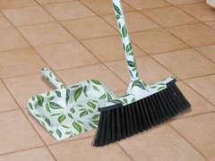 Superio Broom and Dustpan Set Leaf Design Print, Durable Home and Kitchen Broom