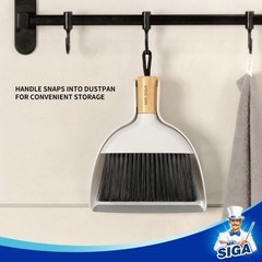 MR.SIGA Mini Dustpan and Brush Set, Portable Cleaning 7.1*6.2*1.7 in, White