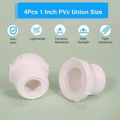 16 Pcs 3/4 Inch Male Thread to 1/2 Female PVC Inch, White